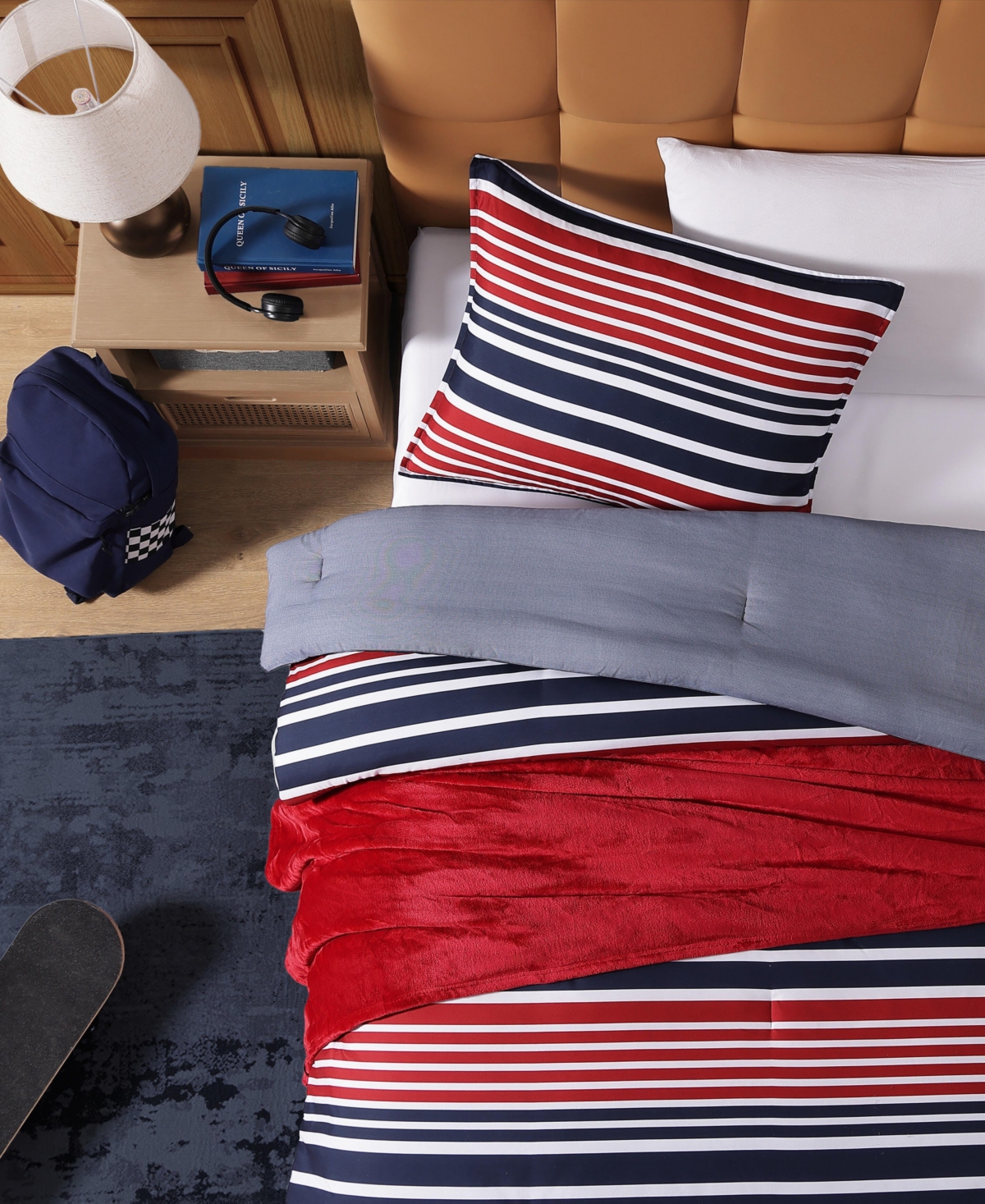 Tommy Hilfiger Favorite Stripe Washed Microfiber -Pc. Comforter Set