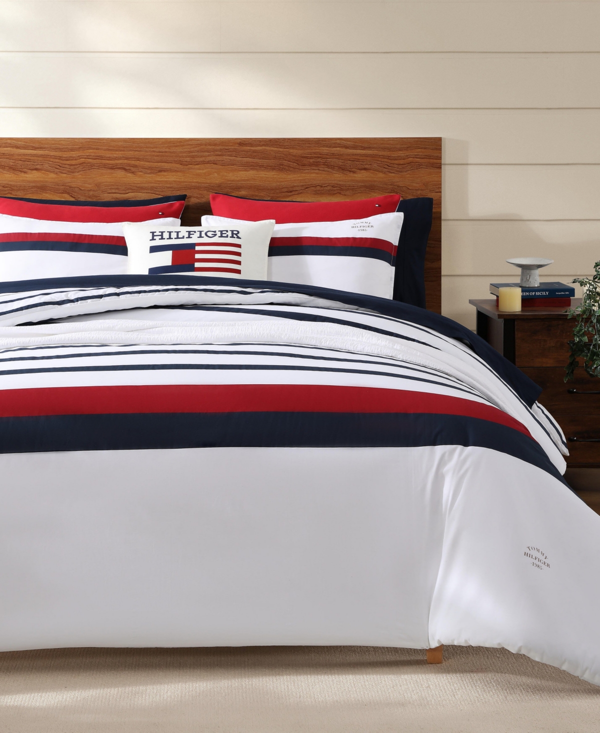 Tommy Hilfiger Tommy Classic Stripe Cotton Reversible -Pc. Duvet Cover Set