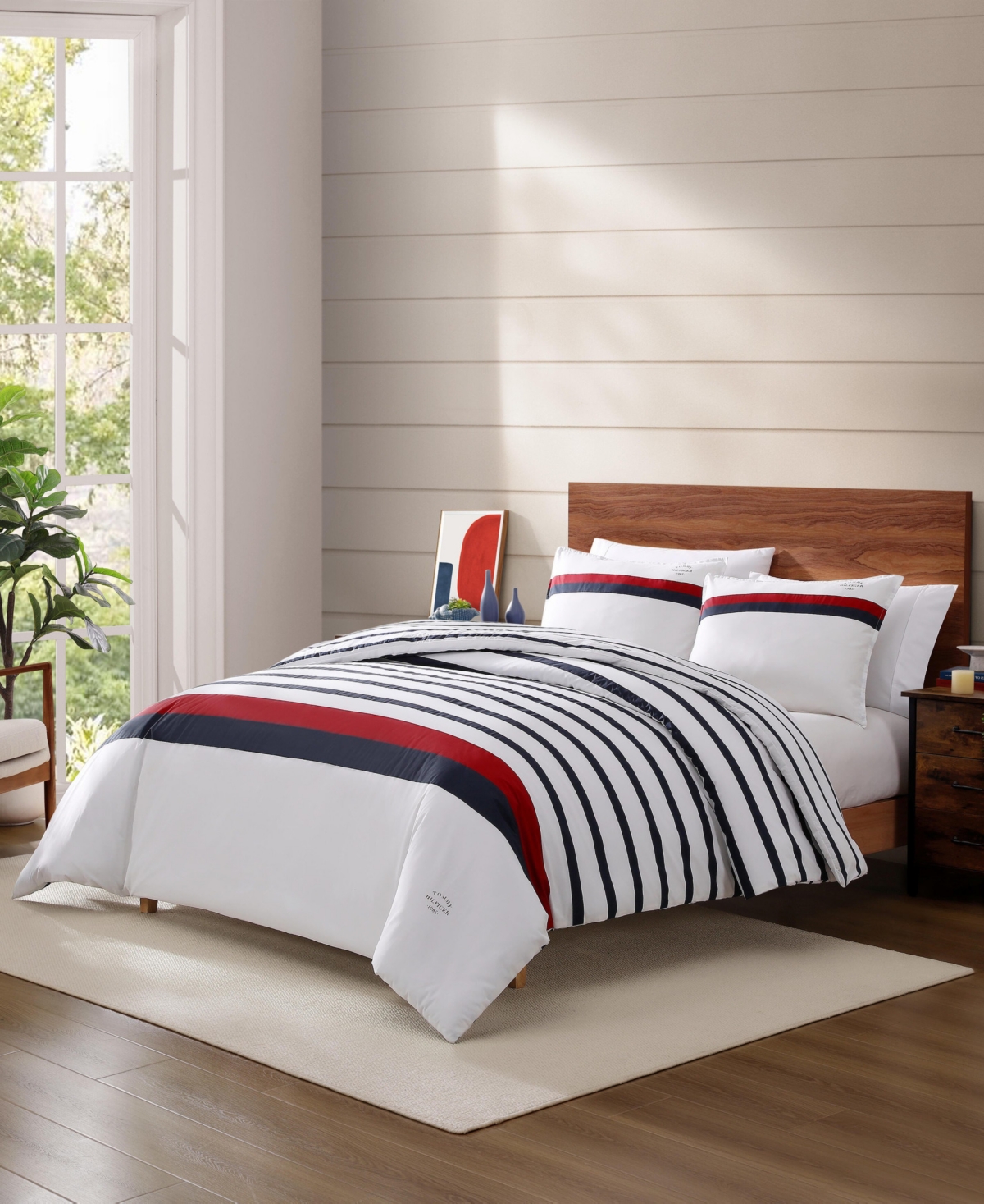 Tommy Hilfiger Tommy Classic Stripe Cotton Reversible -Pc. Duvet Cover Set