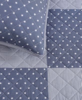 Ithaca Stargaze Patchwork Cotton Reversible 2-Pc. Quilt Set, Twin