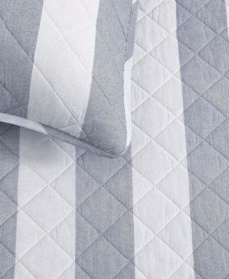 Capri Stripe Cotton Reversible 3-Pc. Quilt Set, King