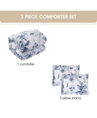 Hender Floral 3-Pc. Comforter Set, Queen