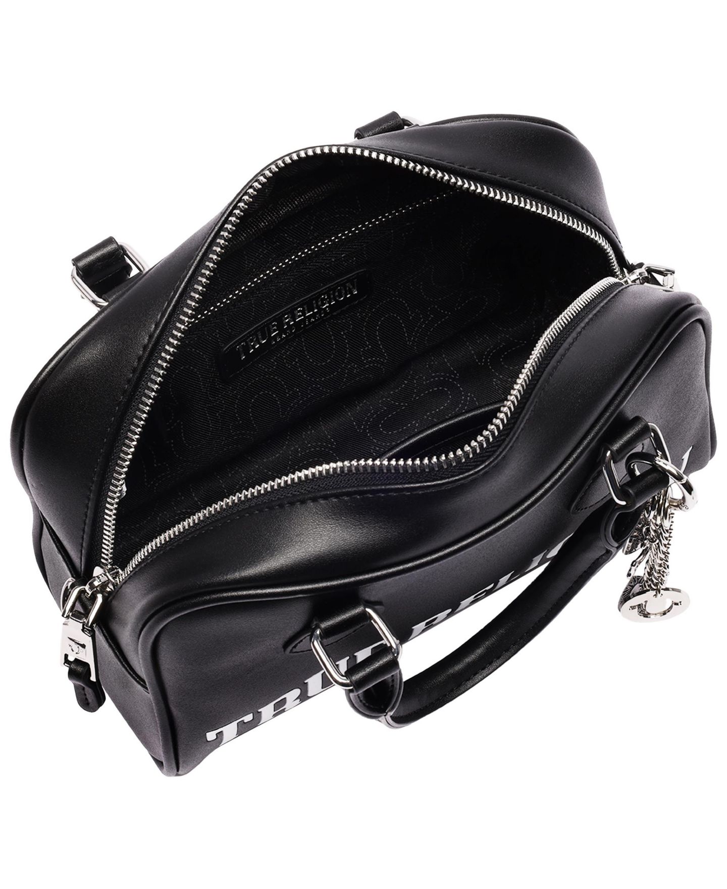 Женская сумка True Religion Bombe Logo Satchel with Charm, цвет: Чёрный — фото 6