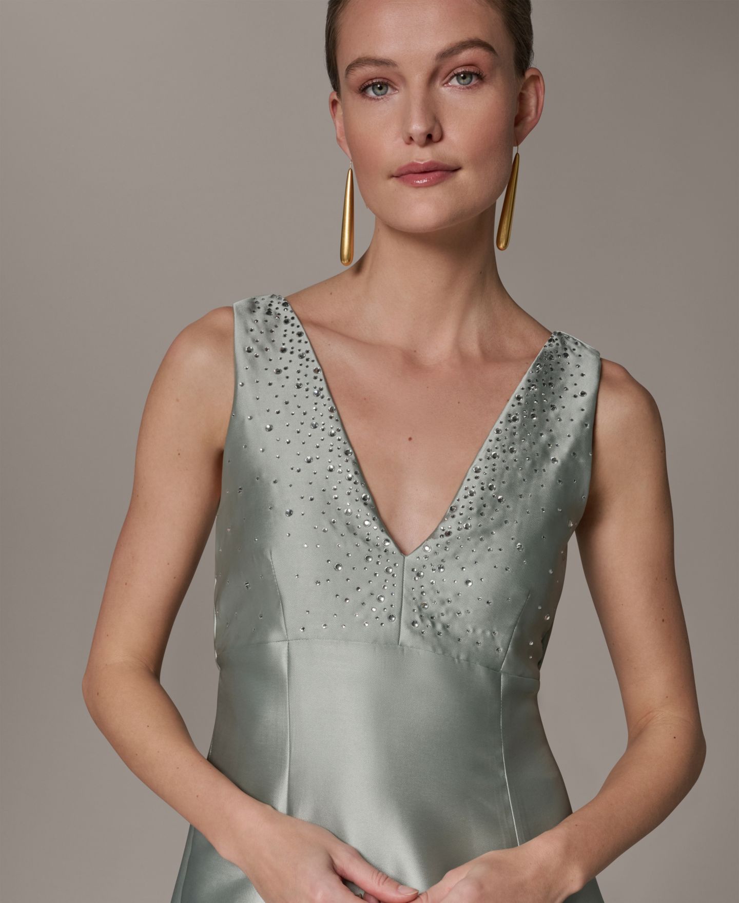 Женское платье Donna Karan New York A-Line Midi Dress with Hot Fix Detail, цвет: Синий — фото 3