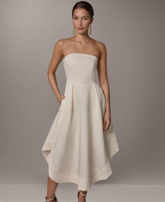 high waist flare dress Satin Fit and Flare Backless Dress