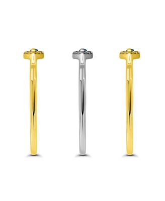 Cubic Zirconia (1/3 ct.t.w) 3-Pc. Set Pave Evil Eye Band Ring