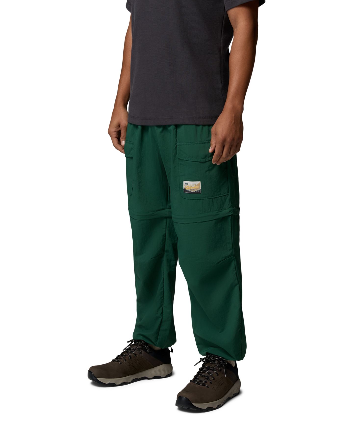 Мужские брюки Columbia Acker Rock Regular-Fit Convertible, цвет: Тёмно-зелёный — фото 3