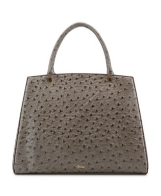Elodie Embossed Bow Top Handle Medium Satchel Bag