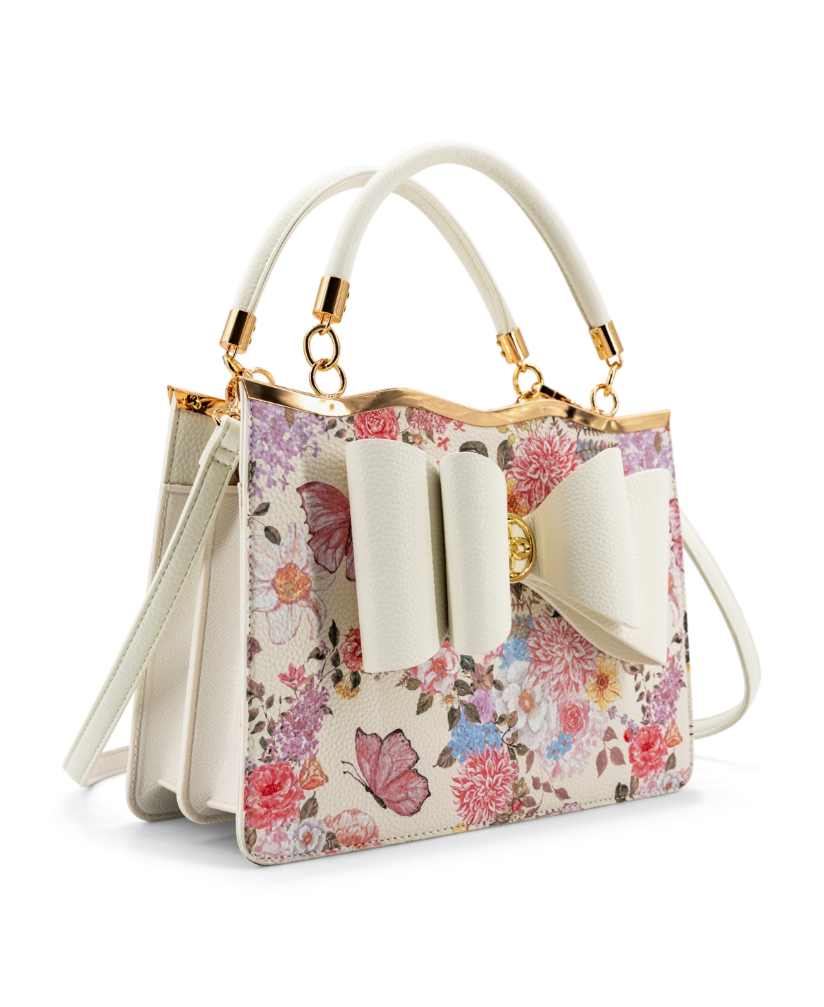 Like Dreams Amelie Floral Bow Small Satchel Bag