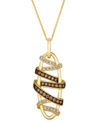 Nude & Chocolate Diamond Pendant Necklace (63/100 ct. t.w.) in 14k Honey Gold