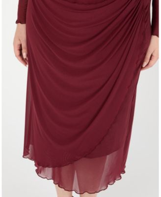 Plus Size Annalise Mesh Bodycon Midi Skirt