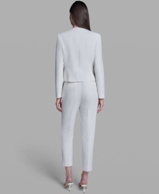 Women's Single-Button-Front Jacket and Pleated High-Rise Pants