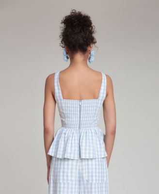 Women's Smocked Detail Peplum Top