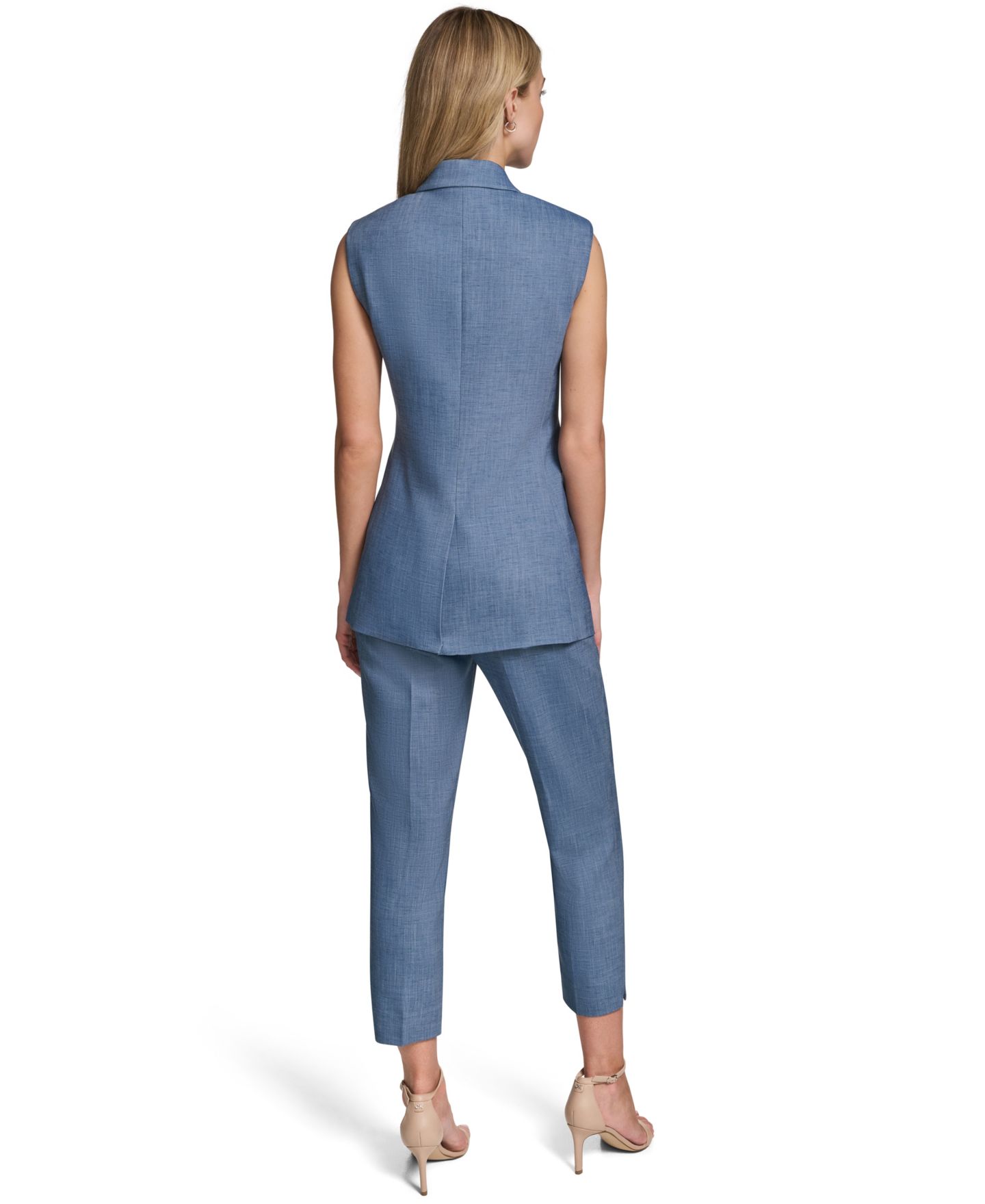 Женский жилет Calvin Klein Notch Collar Button-Front Vest, цвет: Индиго — фото 6