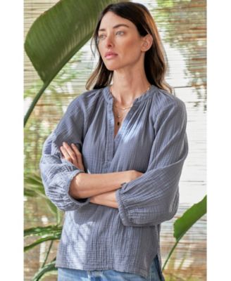 Plus Size Ocean+Main Gauze Top