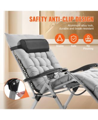 33 Inch Zero Gravity Recliner Chair with Cushion and Cup Holder