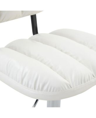 Streamdale  Furniture Set of 2 PU Leather Adjustable Bar Stools with Base & Footrest