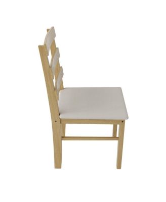 Scandinavian Style Dining Chairs with Upholstered Seat