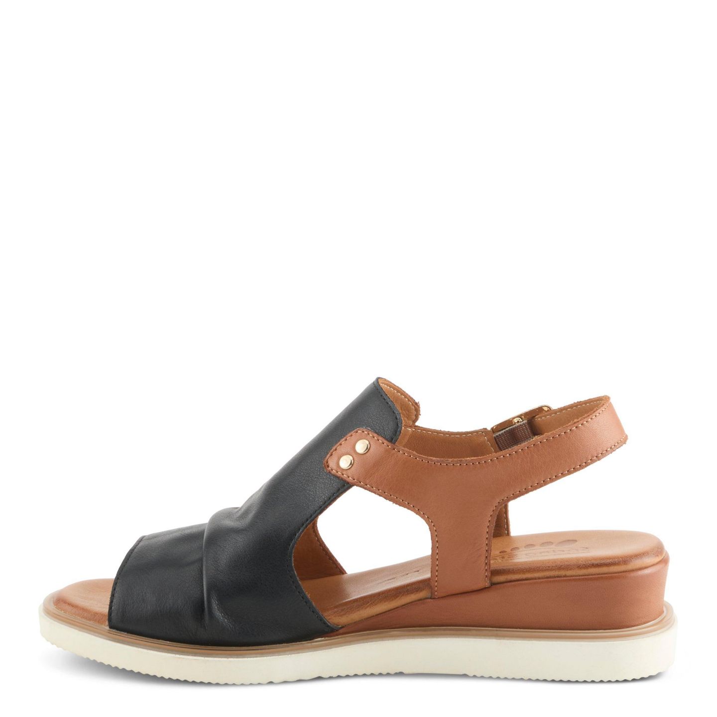 Женские сандалии Spring Step Locals Wedge Sandal with Leather Upper, цвет: Чёрный разноцветный — фото 2