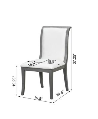 Oak Gray Upholstered Dining Chairs (Set of 2) - Traditional Elegant Fabric Side Chairs.