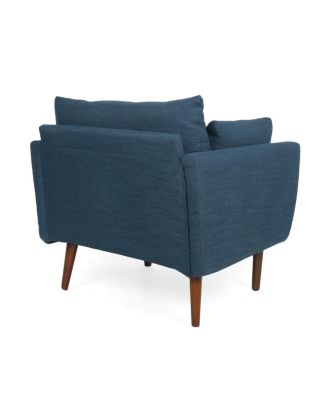 Fabric Club Chair with Birch Wood Legs