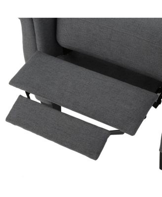 Streamdale Cozy Charcoal Polyester Recliner with Rubber Wood Legs