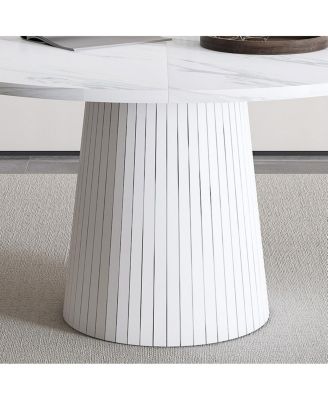 Streamdale Round MDF Dining Table for 4, Modern Farmhouse Kitchen Table