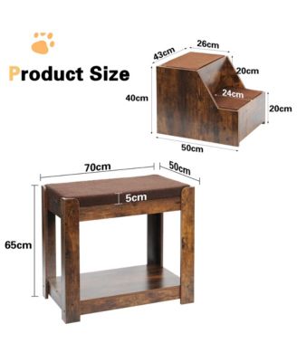 Pet Bunk Bed with Removable Step – Multi-Level Window Perch with Cushion & Scratch Pad