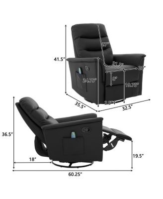 Manual Recliner Chair with 8-Point Massage & Adjustable Backrest