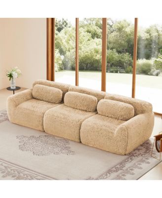 Soft And Fluffy 114" Modular Sectional Sofa with Ottoman