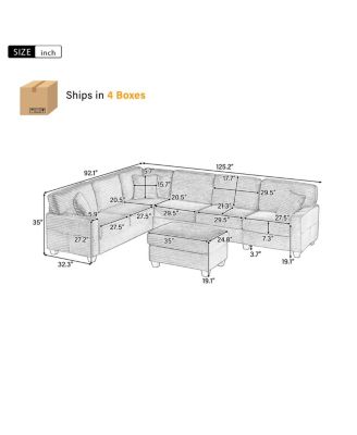Streamdale U-shaped Sectional Sofa with Ottoman & Storage