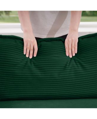 Luxurious Green Corduroy Sofa Set - 2 Single, 1 3-Seater