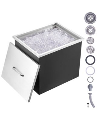 21 x 17 x 18 Inch Drop-In Stainless Steel Ice Chest, 40 Qt with Lid