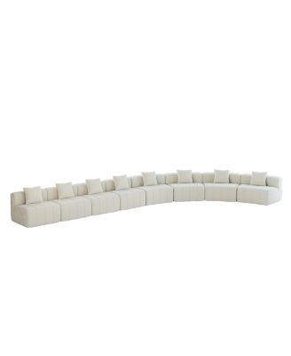 Streamdale Chenille Curved Sectional Sofa with 8 Pillows and Modular Seats