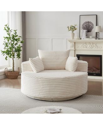 Streamdale 55" Corduroy Foam Swivel Chair, Modern Sleeper, 360 Degree Swivel for Living Room/Bedroom