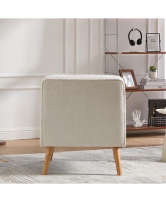 Modern Chenille Accent Chair - Ivory