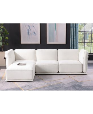 Fashionable modular chenille sofa with iron and wood frame