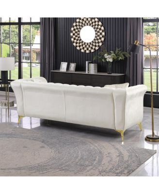 Streamdale Chesterfield Stanford Sofa, Tufted, Wrinkled Fabric, Loverseater