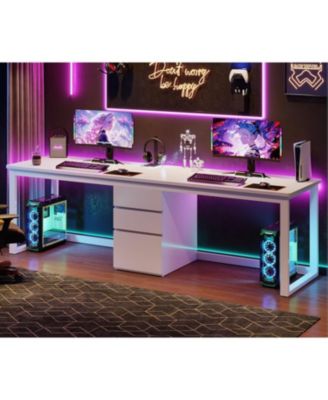 78.7'' 2 Person Computer Desk with 3 Drawers, Extra Long Double Office Desk with Storage, Modern Dual Study Writing Table