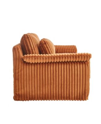  74" Cloud Corduroy Loveseat Sofa, Modern Comfy 2-Seater Couch for Small Spaces,