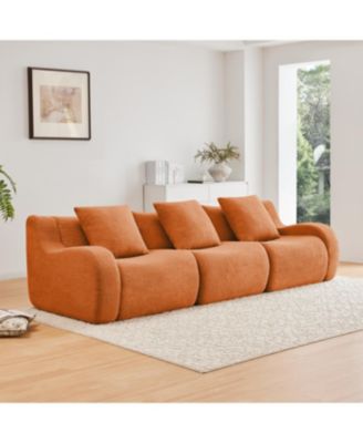 Boneless Sofa, 3 Seat Teddy Fabric, Anti-Slip, No Assembly