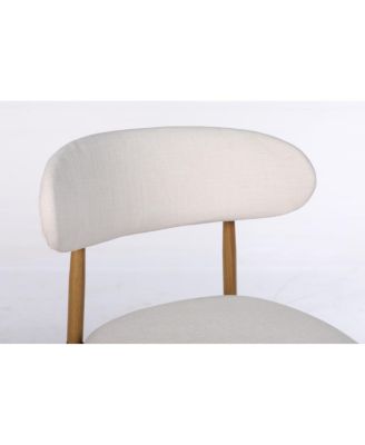 Set of 2 Counter Height Bar Stools, Upholstered Modern Barstools with Metal Legs