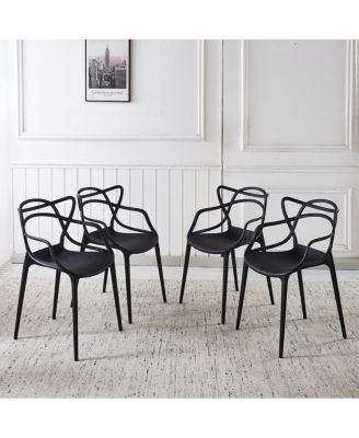 Contemporary Transparent Dining Chair with Metal Legs