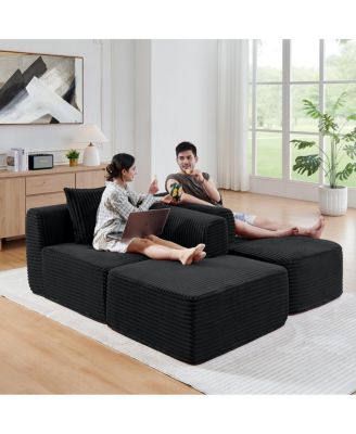 114" Cloud Sectional Couch, L-Shape Chaise, Modular Sofa