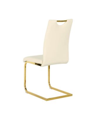 Modern PU Dining Chair with Gold Legs (Set of 4)