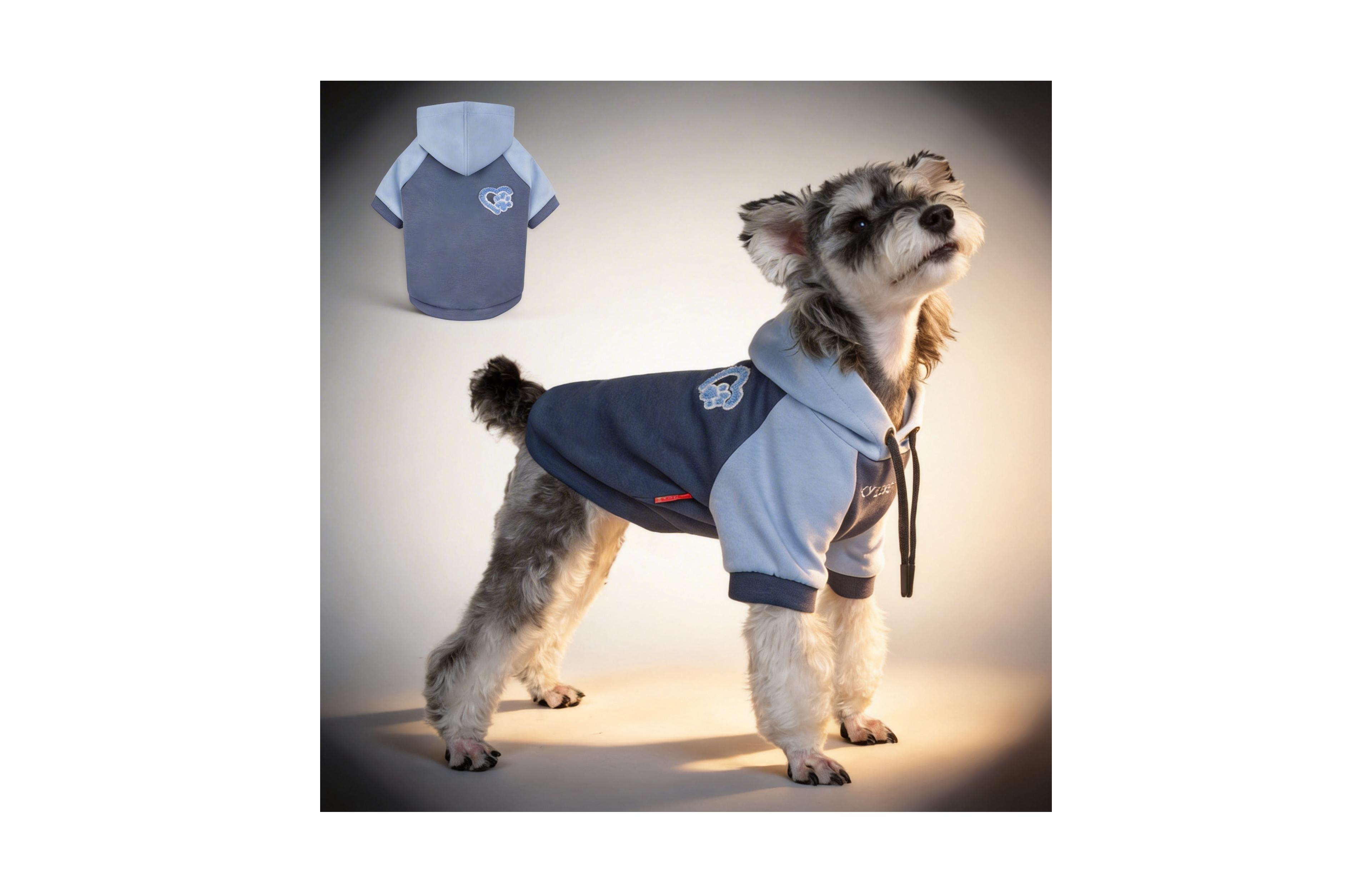 Aronkl Dog Hoodie Stretchy Warm Pet Sweatshirt with Leash Hole Soft Comfort Winter