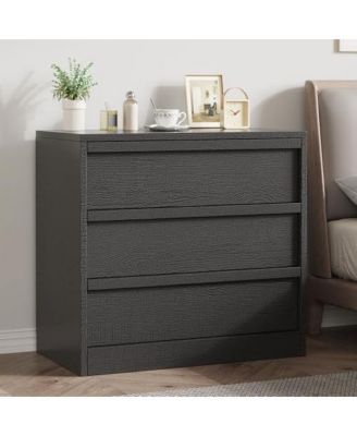 3 Drawer Nightstand for Bedroom, 30in Tall Small End Side Table with Large Storage & Anti-Tip Design