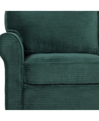 Modern Corduroy 2-Seater Sofa with Removable Cushions & Padded Armrests