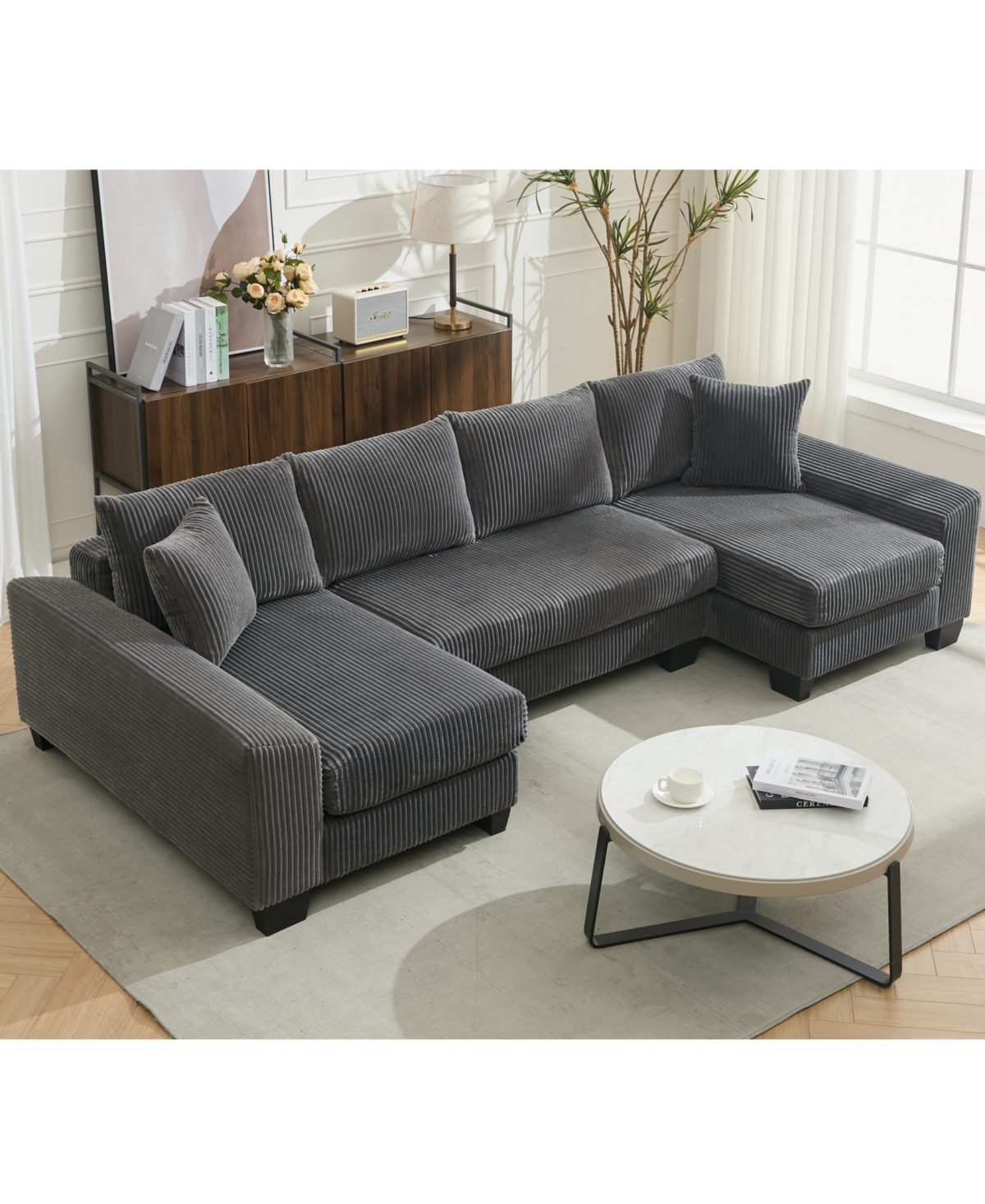 Streamdale Furniture 114" U-Shaped Sleeper Sofa Bed
