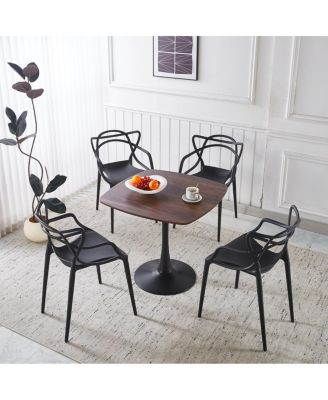 5pcs Dining Set, Metal Leg Table, Mid-Century Dining Table for 4-6 People